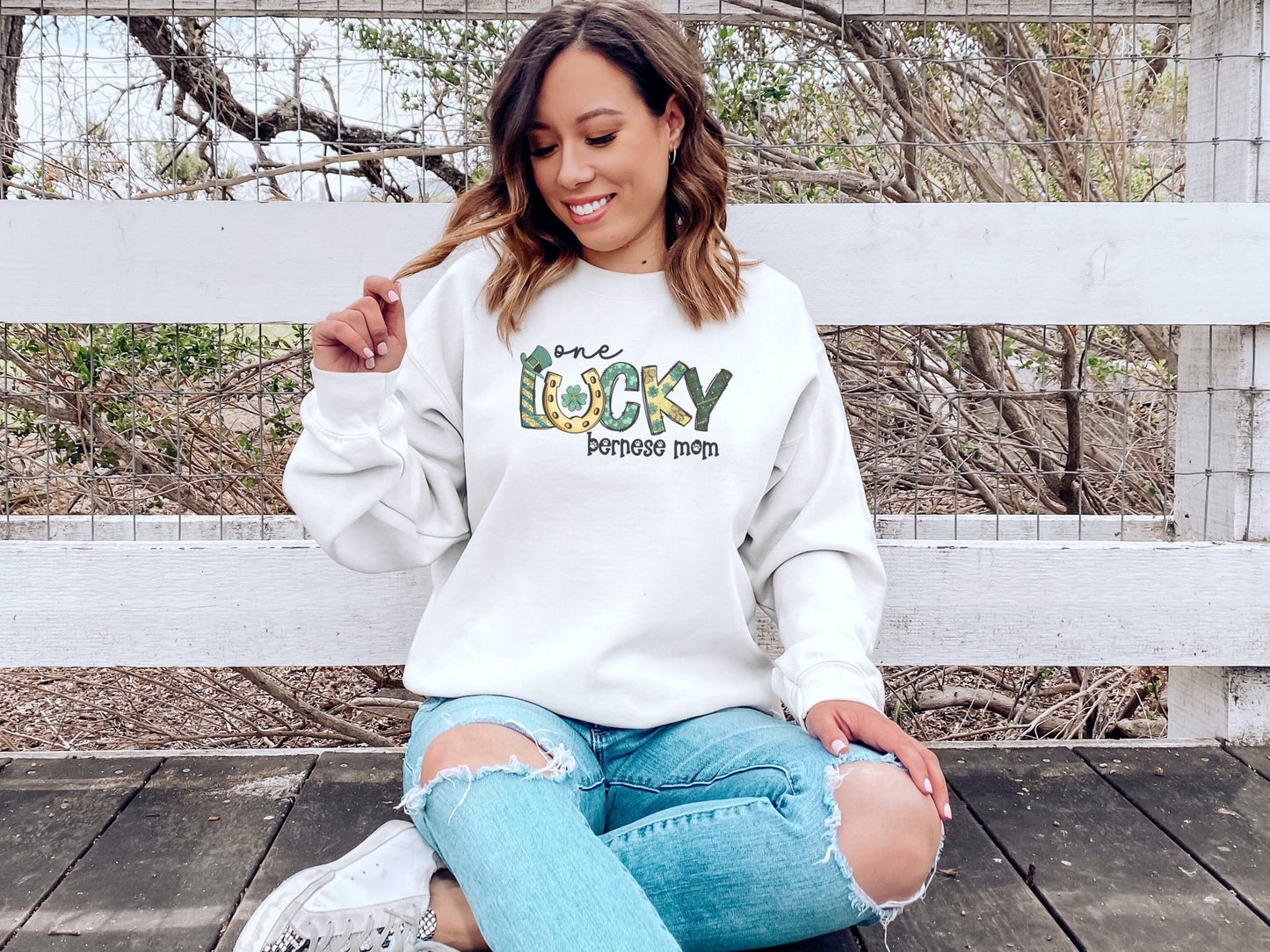 St Patricks Day Bernese Mountain Dog Mom Sweatshirt