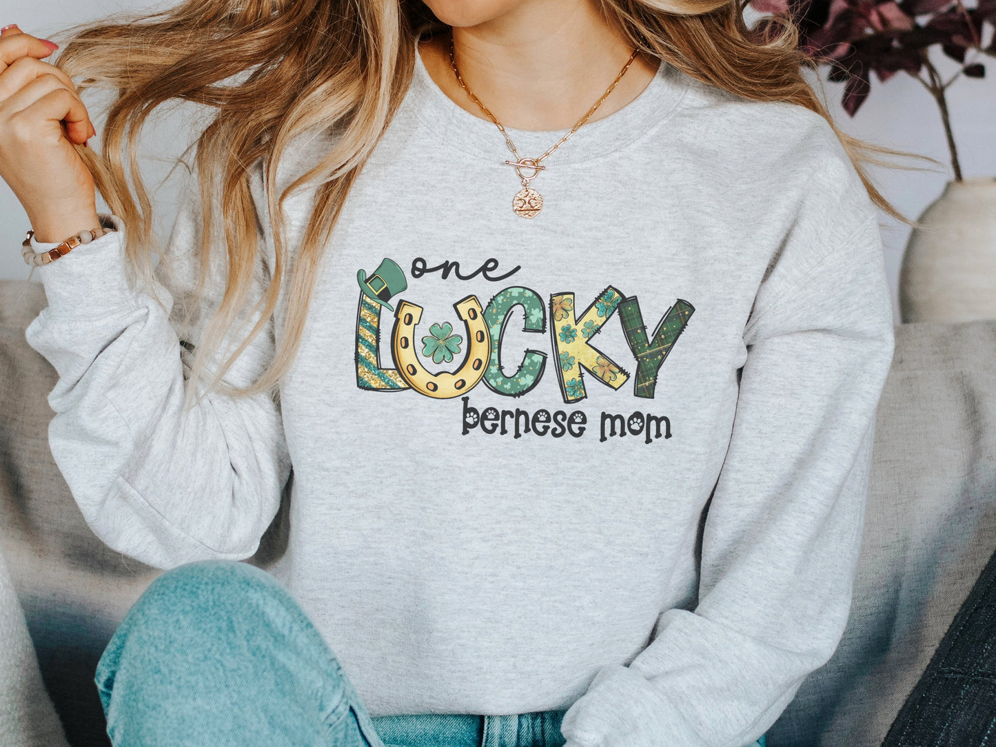 St Patricks Day Bernese Mountain Dog Mom Sweatshirt