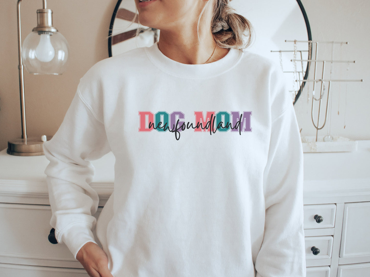Retro Newfie Dog Mom Sweatshirt