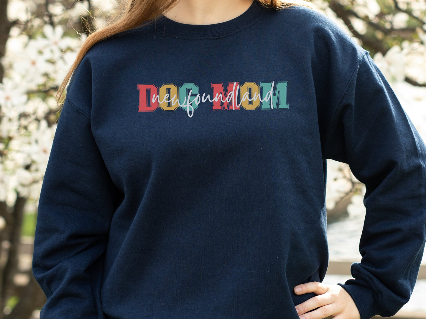 Retro Newfie Dog Mom Sweatshirt