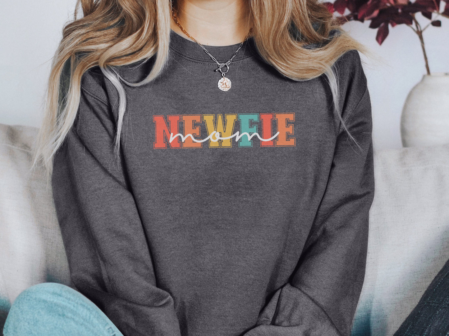 Retro Newfie Dog Mom Sweatshirt