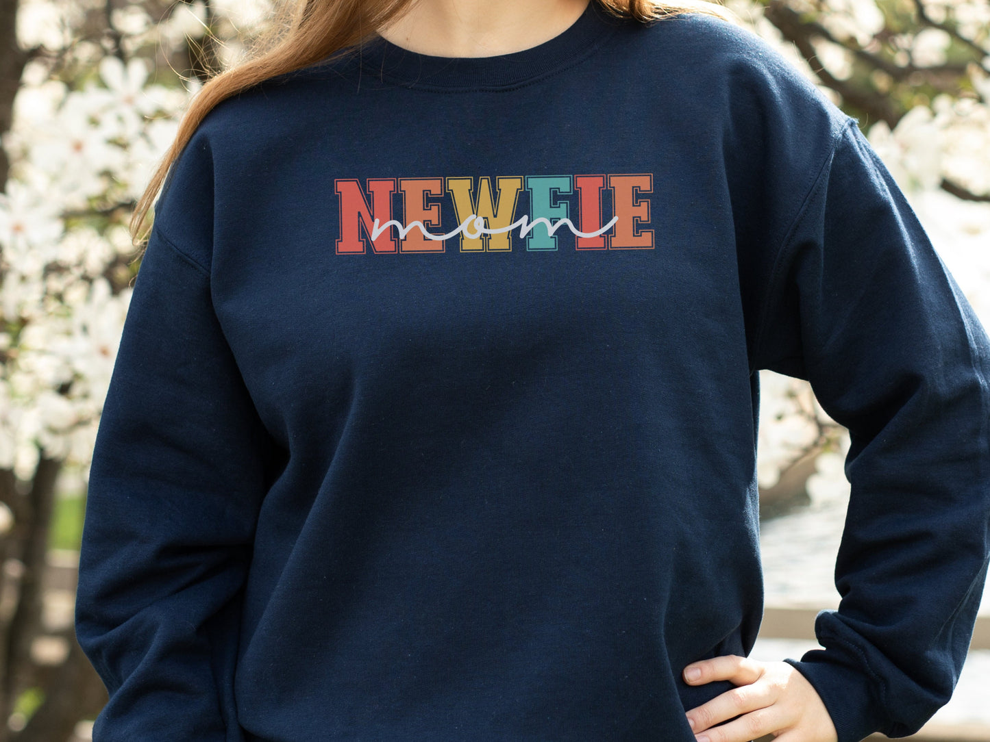 Retro Newfie Dog Mom Sweatshirt