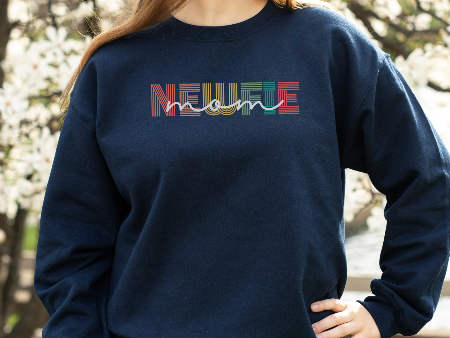 Retro Newfie Dog Mom Sweatshirt