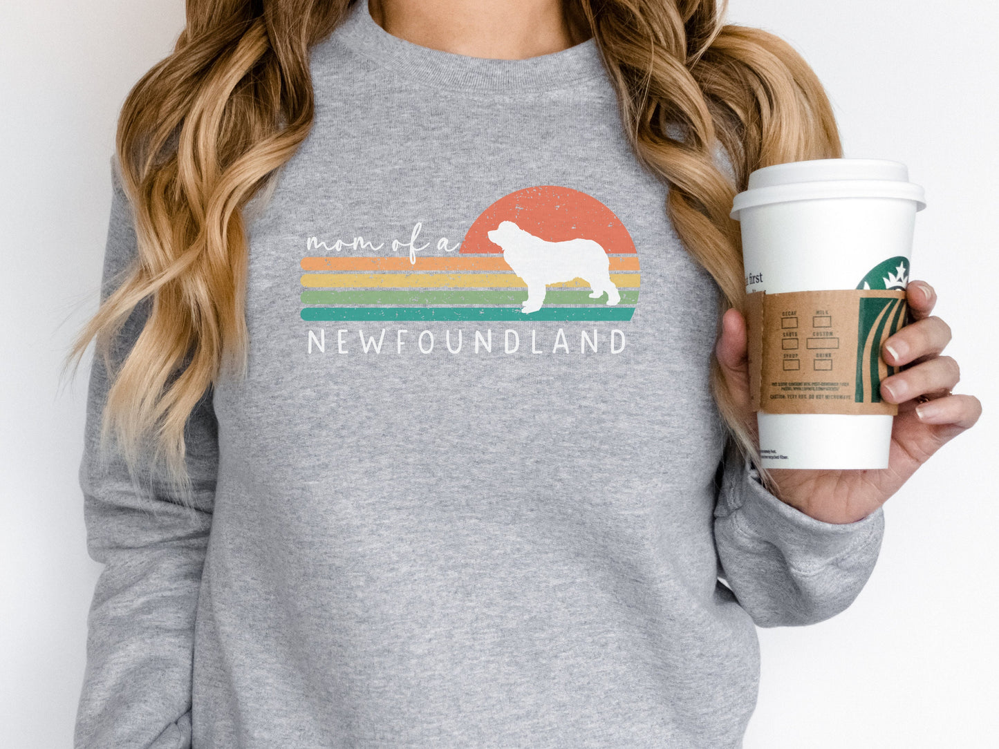 Retro Newfie Dog Mom Sweatshirt