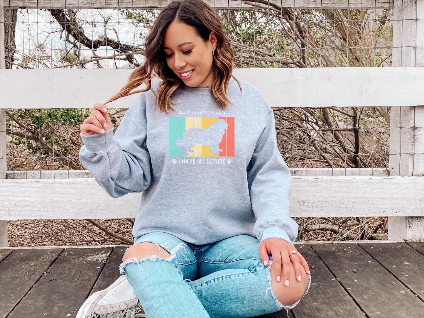 Vintage Newfie Dog Mom Sweatshirt
