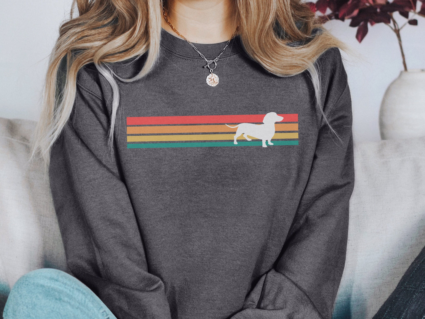 Retro Dachshund Mom Sweatshirt