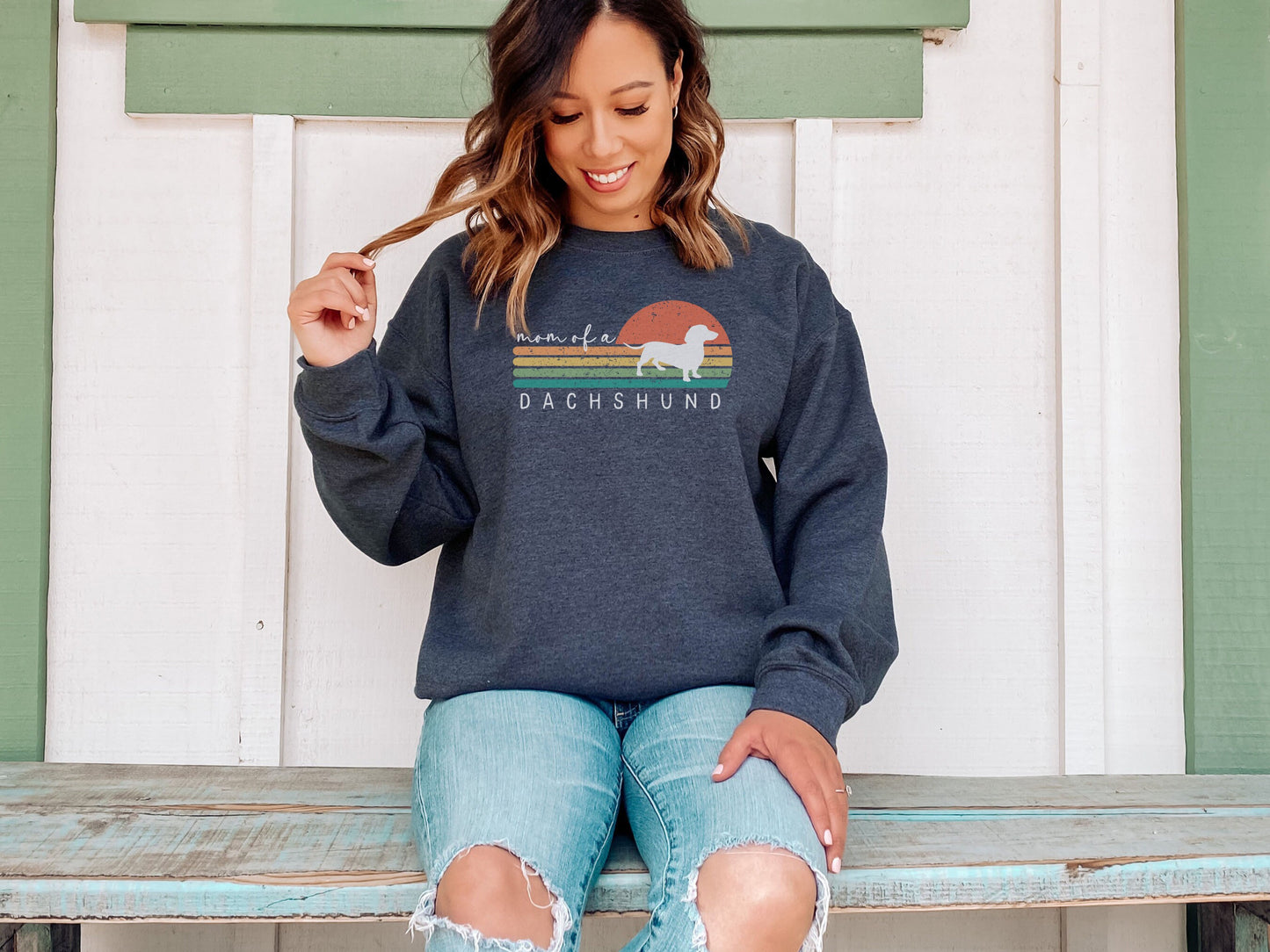 Retro Dachshund Mom Sweatshirt