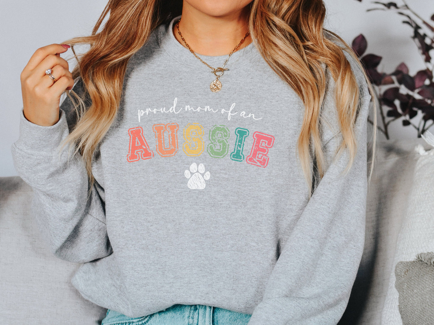Retro Australian Shepherd Mom Sweatshirt