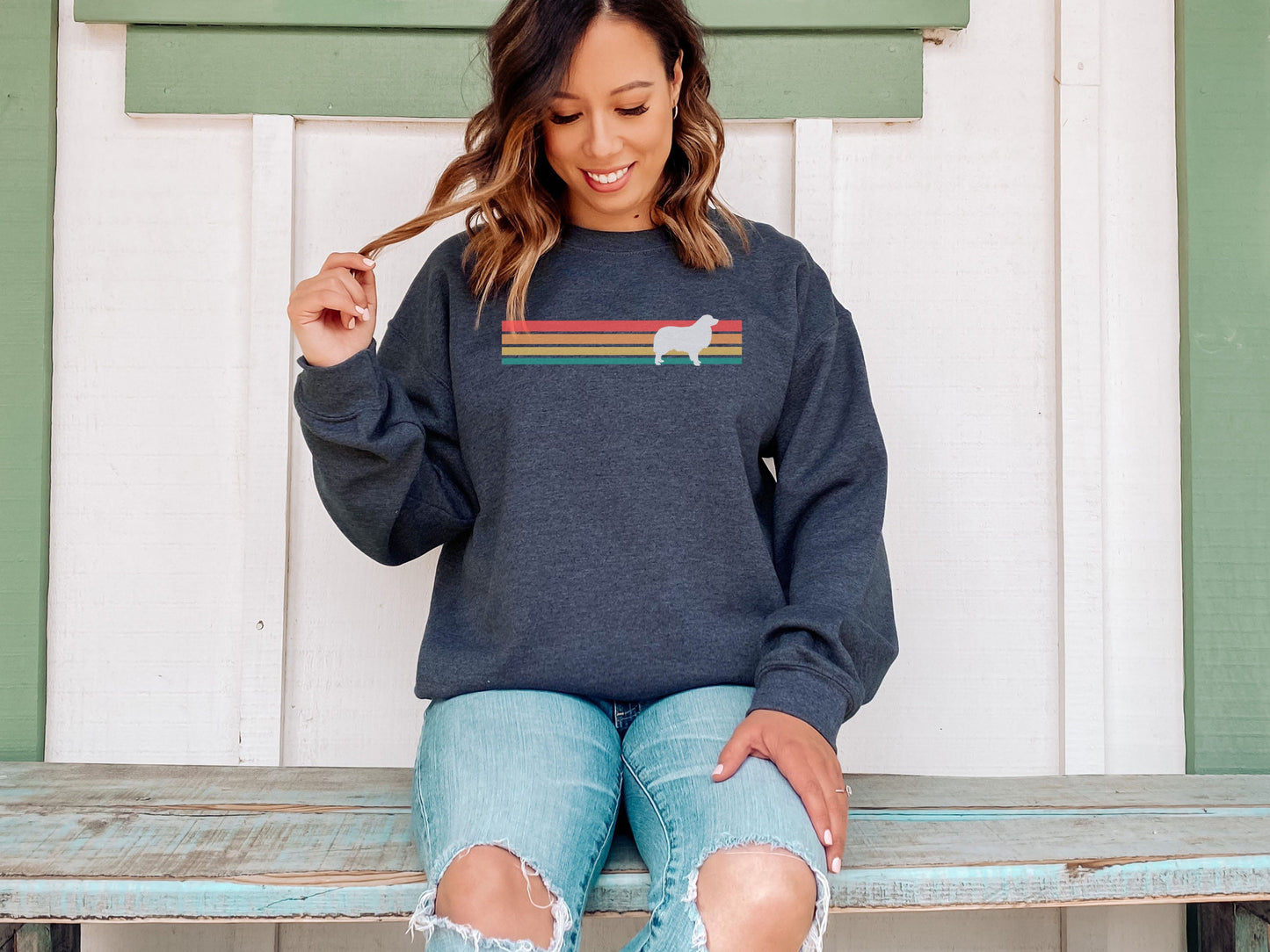 Retro Australian Shepherd Mom Sweatshirt