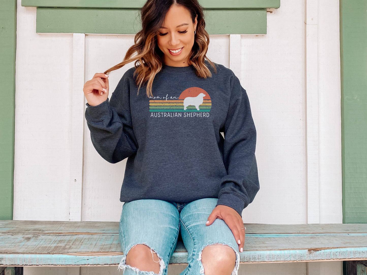 Retro Australian Shepherd Mom Sweatshirt