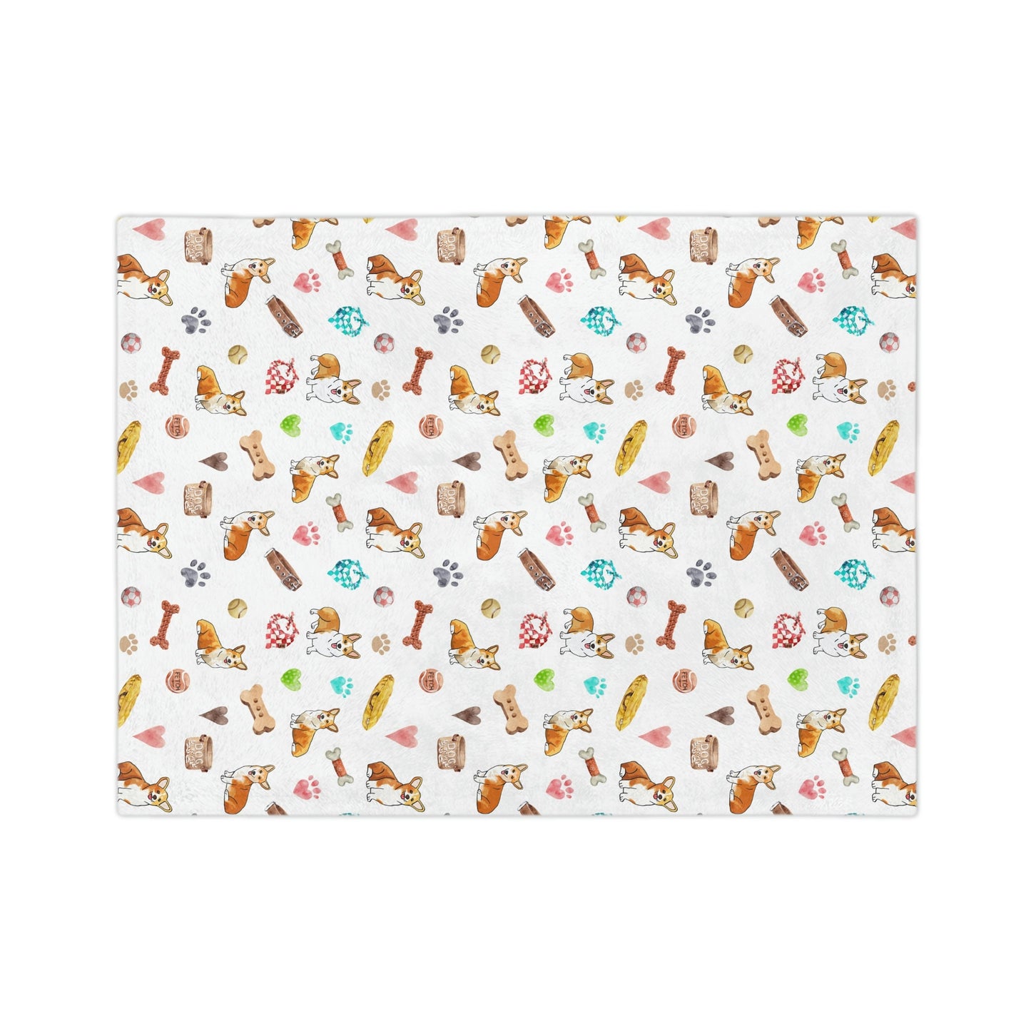 Plush corgi dog mom minky blanket
