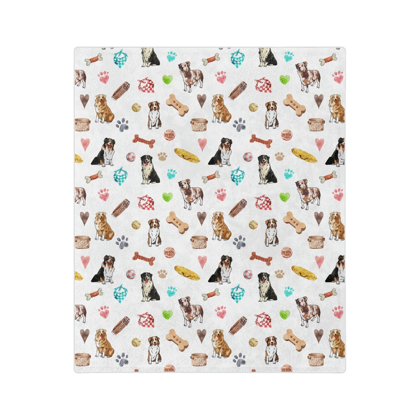 Australian Shepherd Dog Minky Blanket