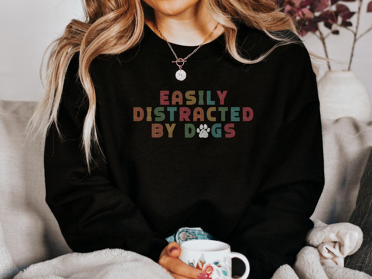 Retro Easily Distracted by Dogs Sweatshirt
