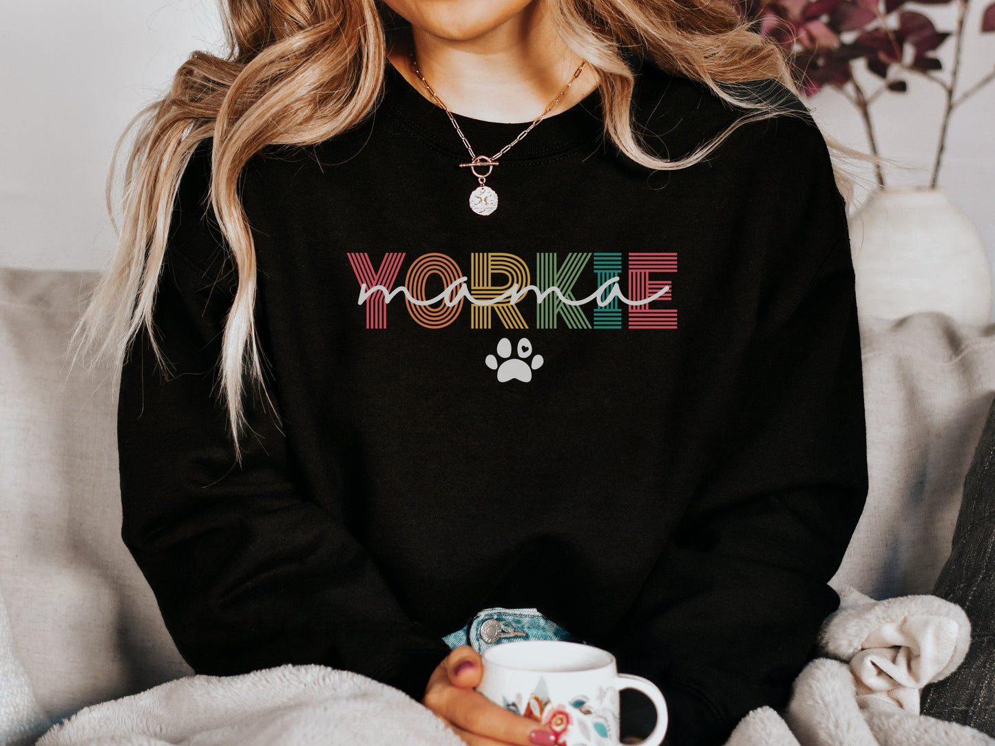 Retro Yorkie Dog Mom Sweatshirt