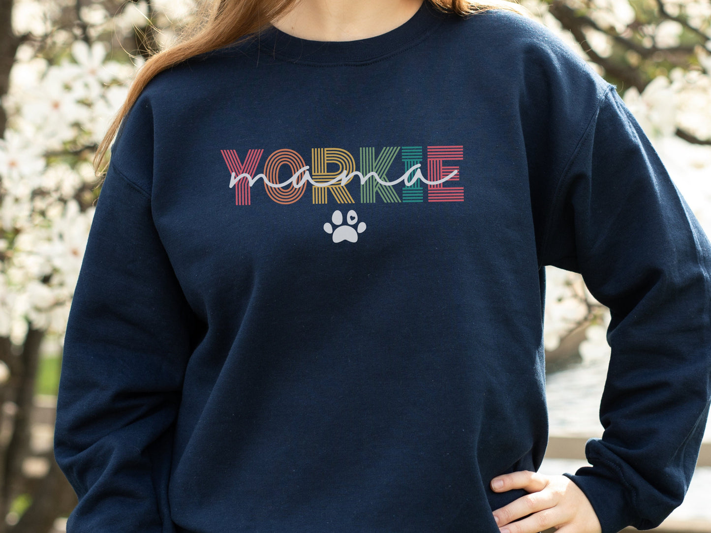 Retro Yorkie Dog Mom Sweatshirt