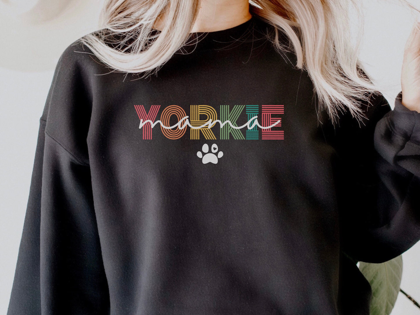 Retro Yorkie Dog Mom Sweatshirt