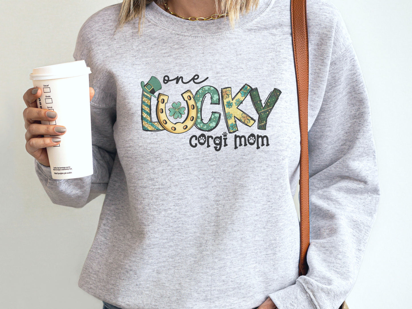 St Patricks Day Corgi Dog Mom Sweatshirt