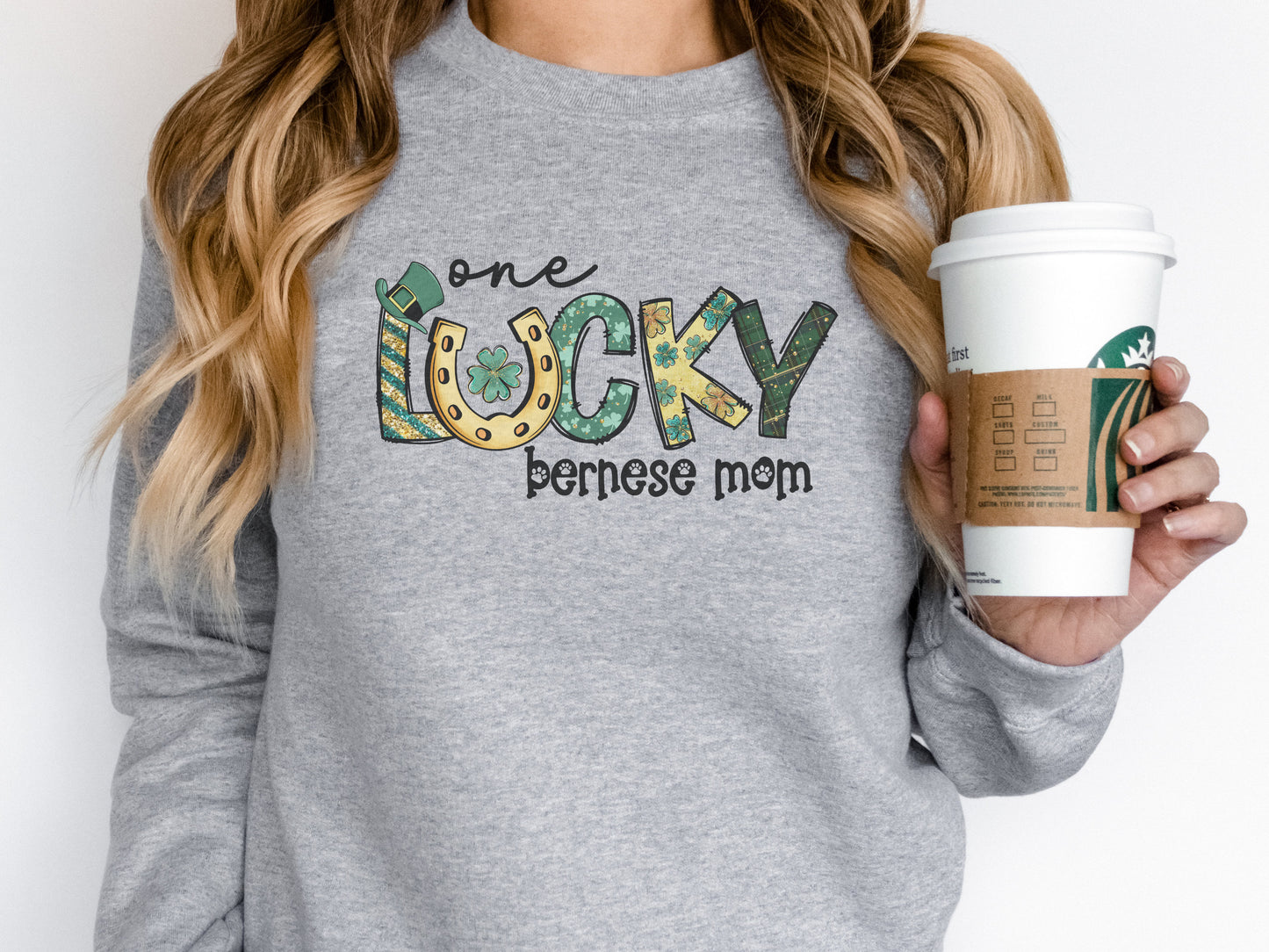 St Patricks Day Bernese Mountain Dog Mom Sweatshirt