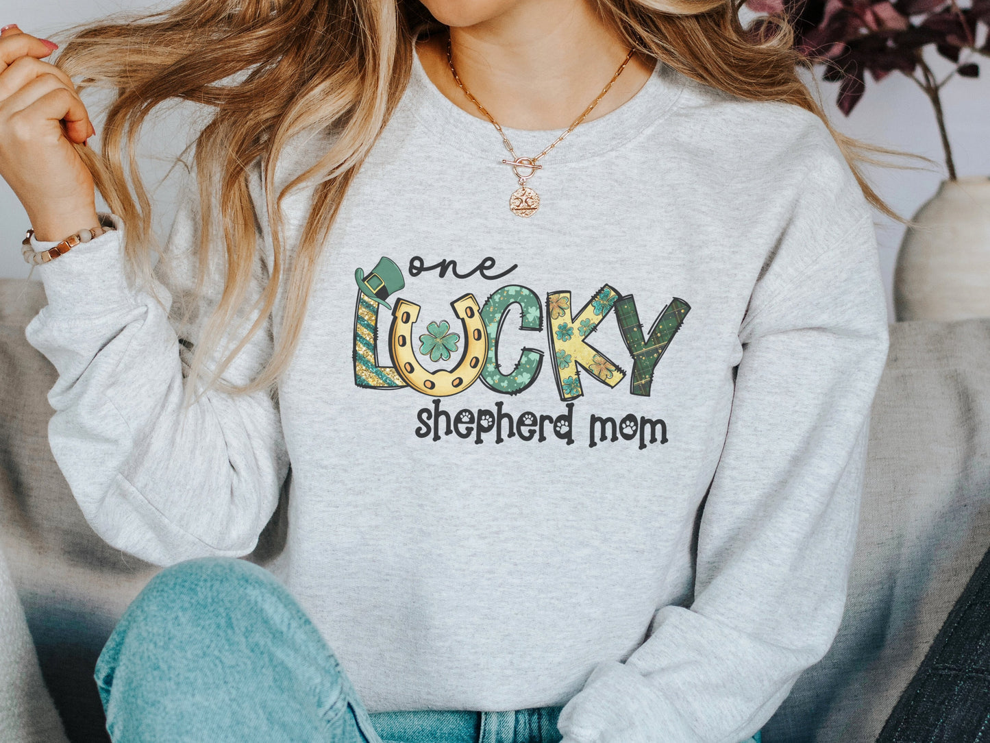 St Patricks Day German Shepherd Dog Mom Sweatshirt