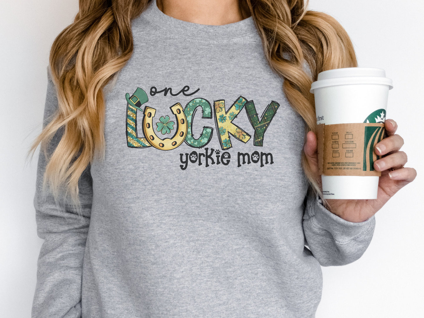 St Patricks Day Yorkie Dog Mom Sweatshirt