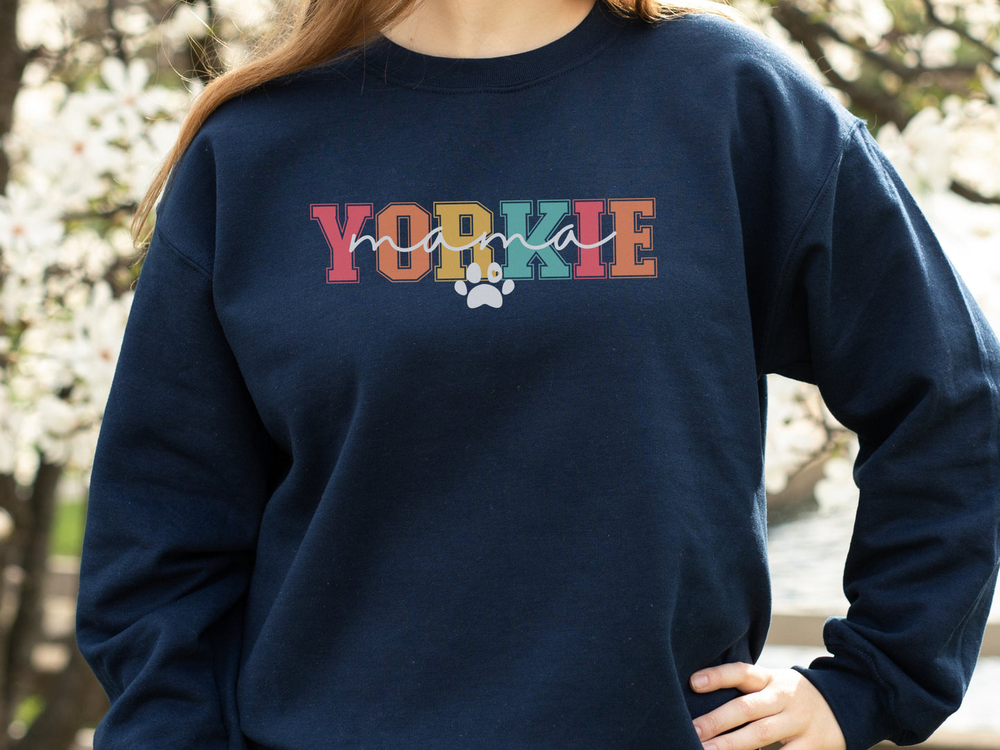Retro Yorkie Dog Mom Sweatshirt