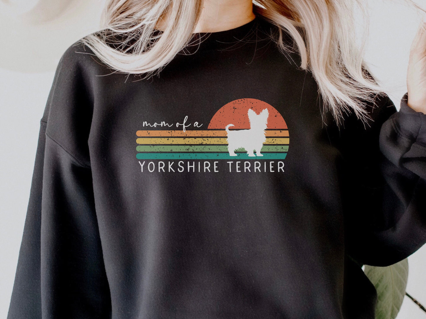 Retro Yorkie Dog Mom Sweatshirt