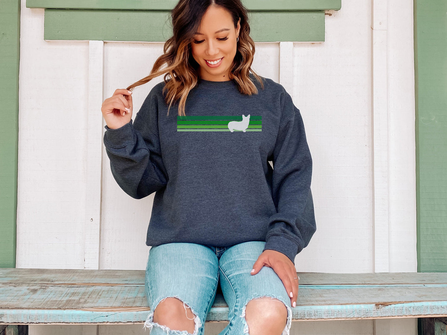 St Patricks Day Corgi Dog Mom Sweatshirt