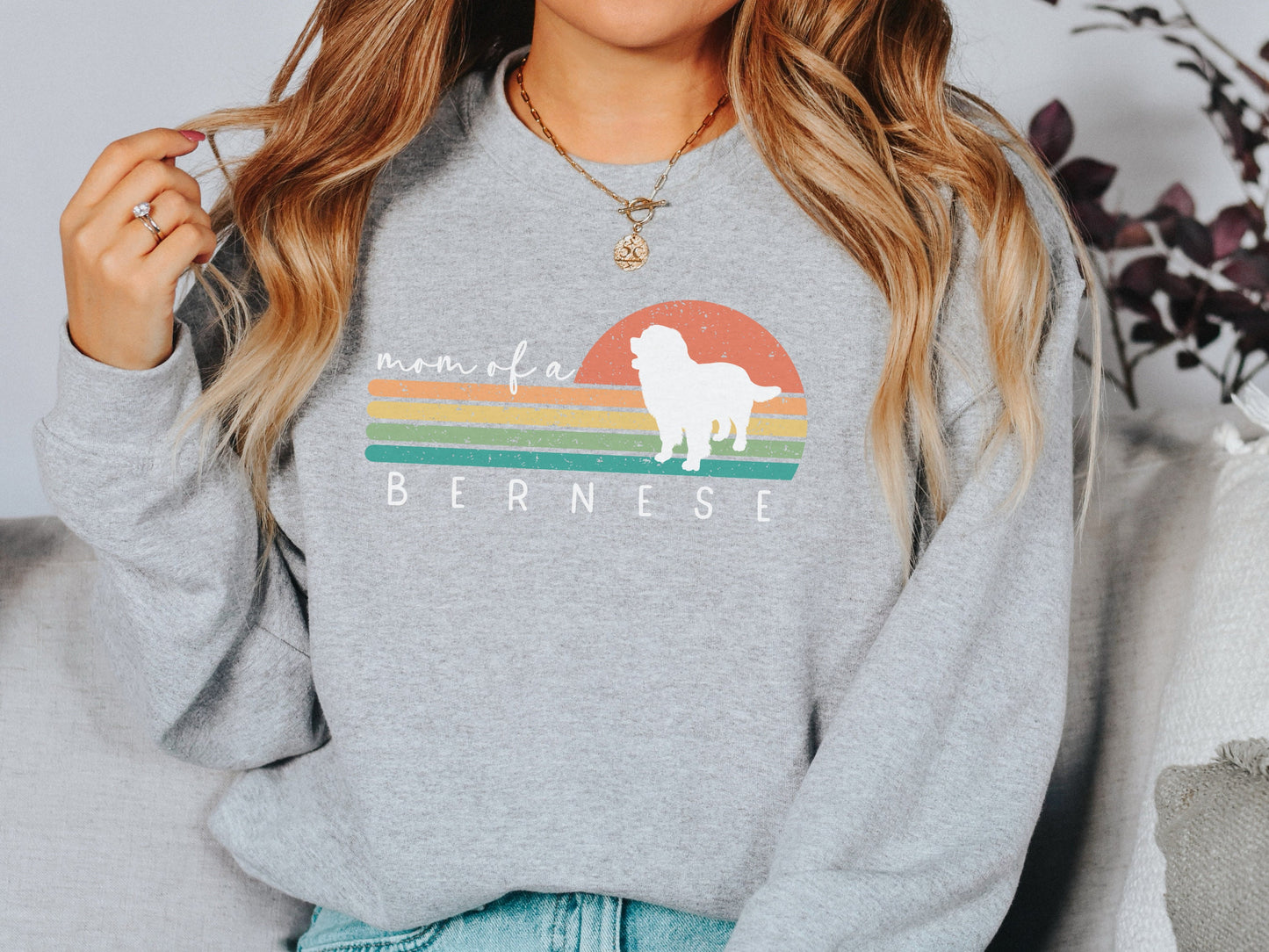 Retro Bernese Mountain Dog Mom Sweatshirt