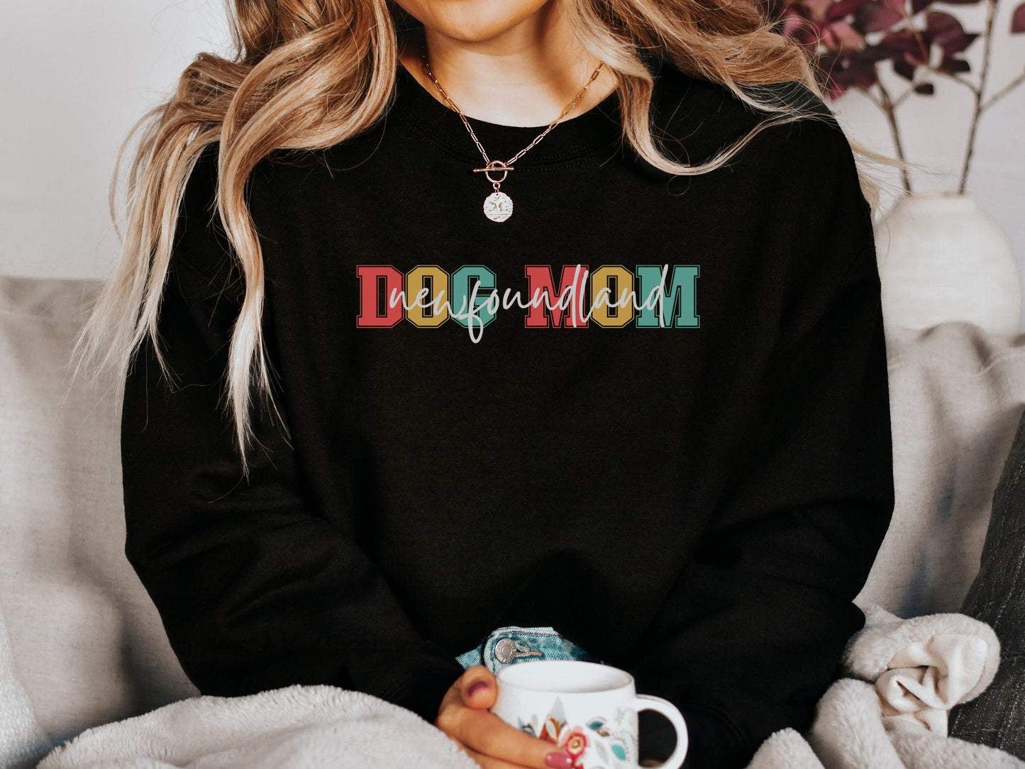 Retro Newfie Dog Mom Sweatshirt