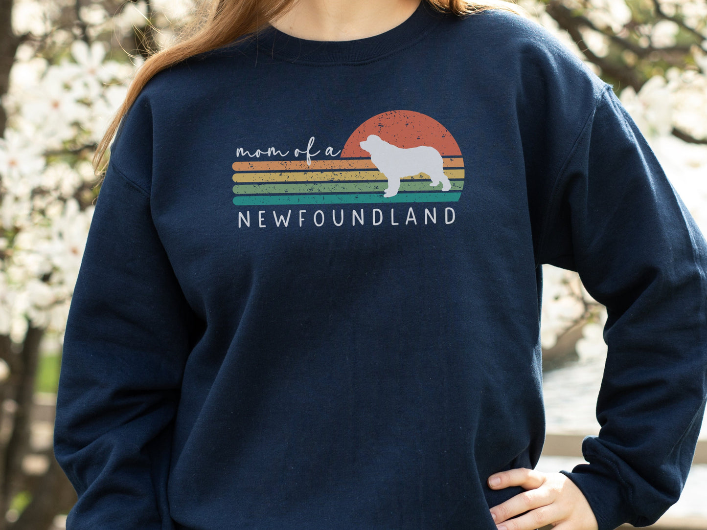 Retro Newfie Dog Mom Sweatshirt