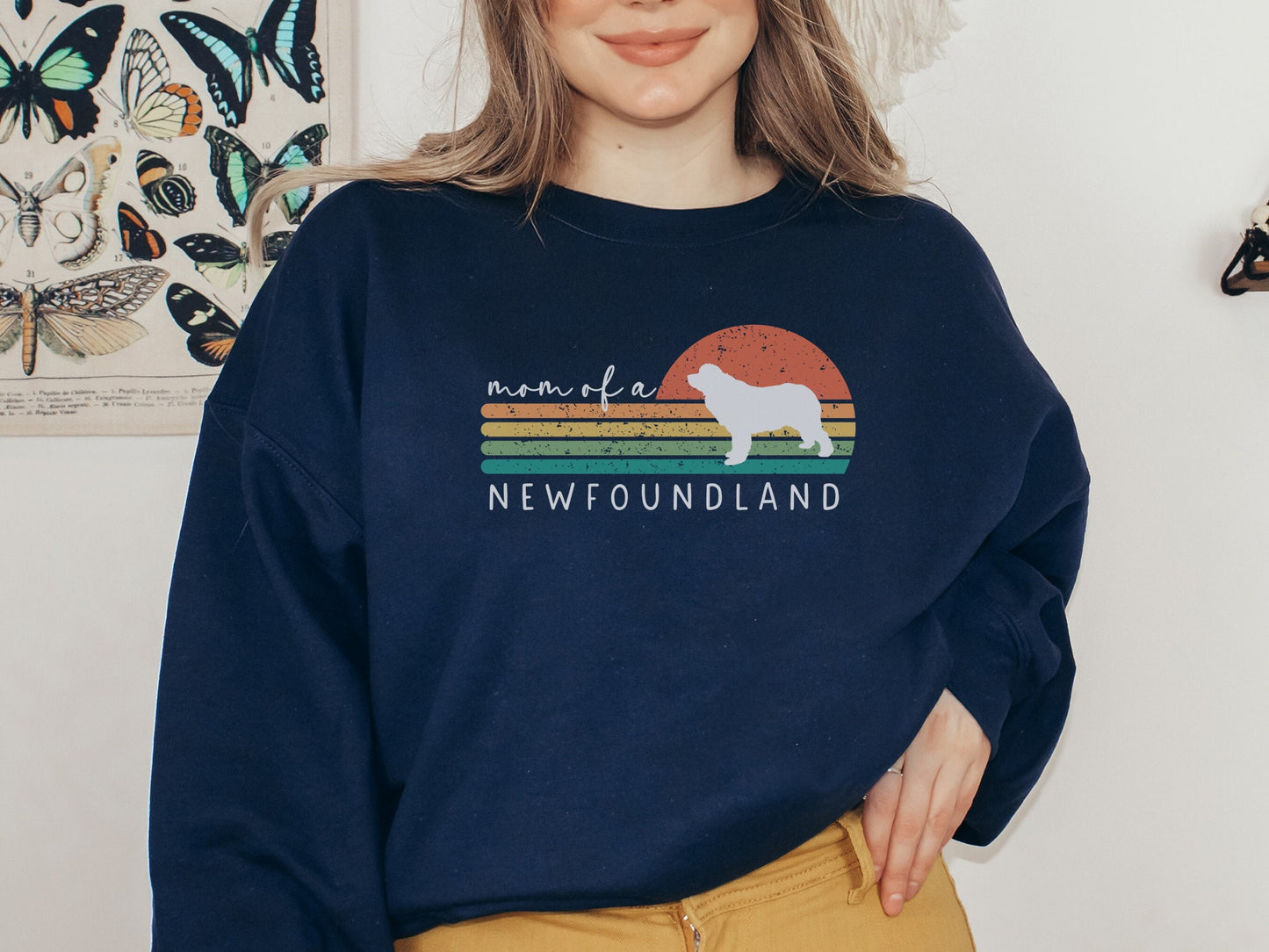 Retro Newfie Dog Mom Sweatshirt