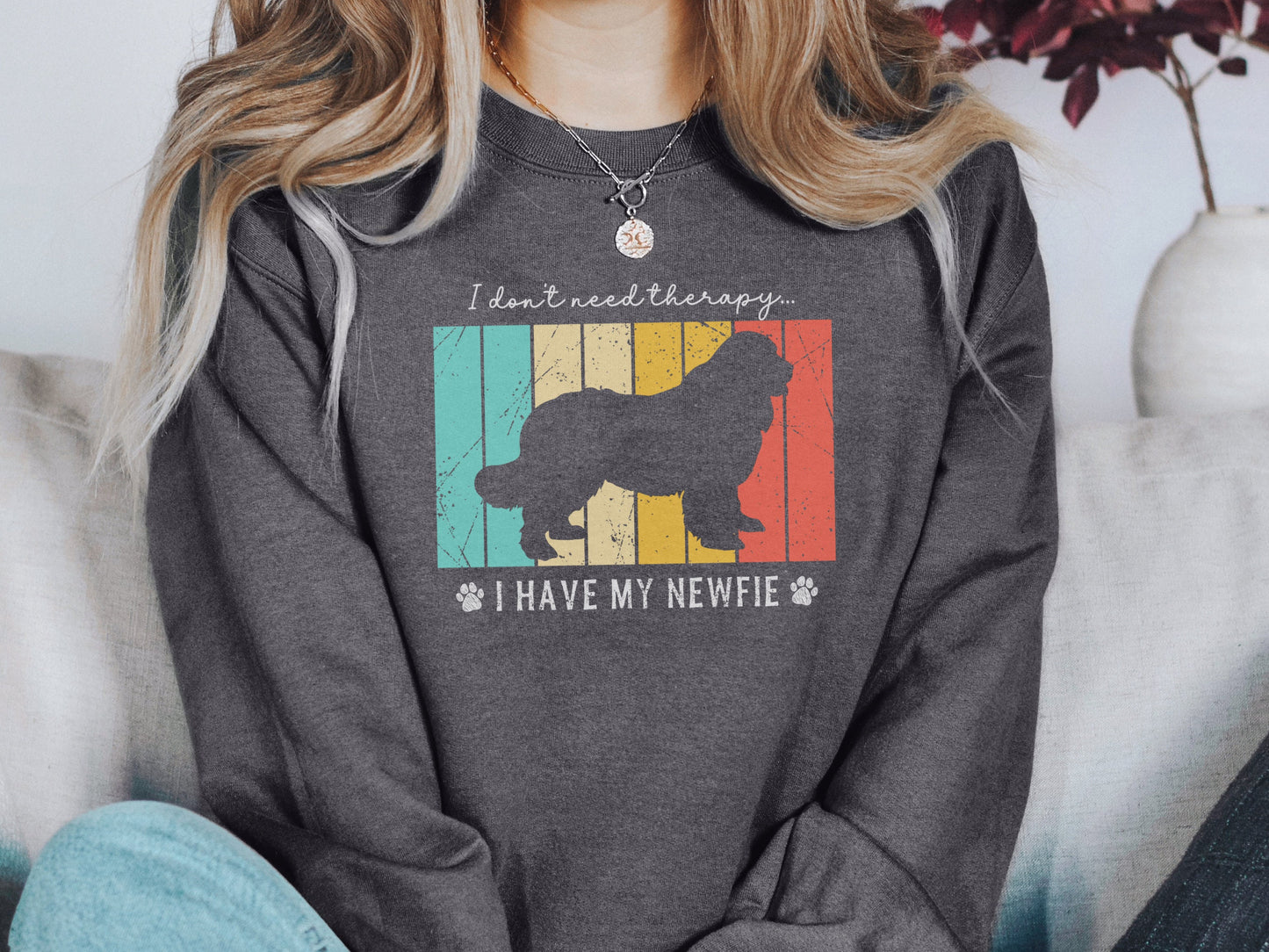 Vintage Newfie Dog Mom Sweatshirt
