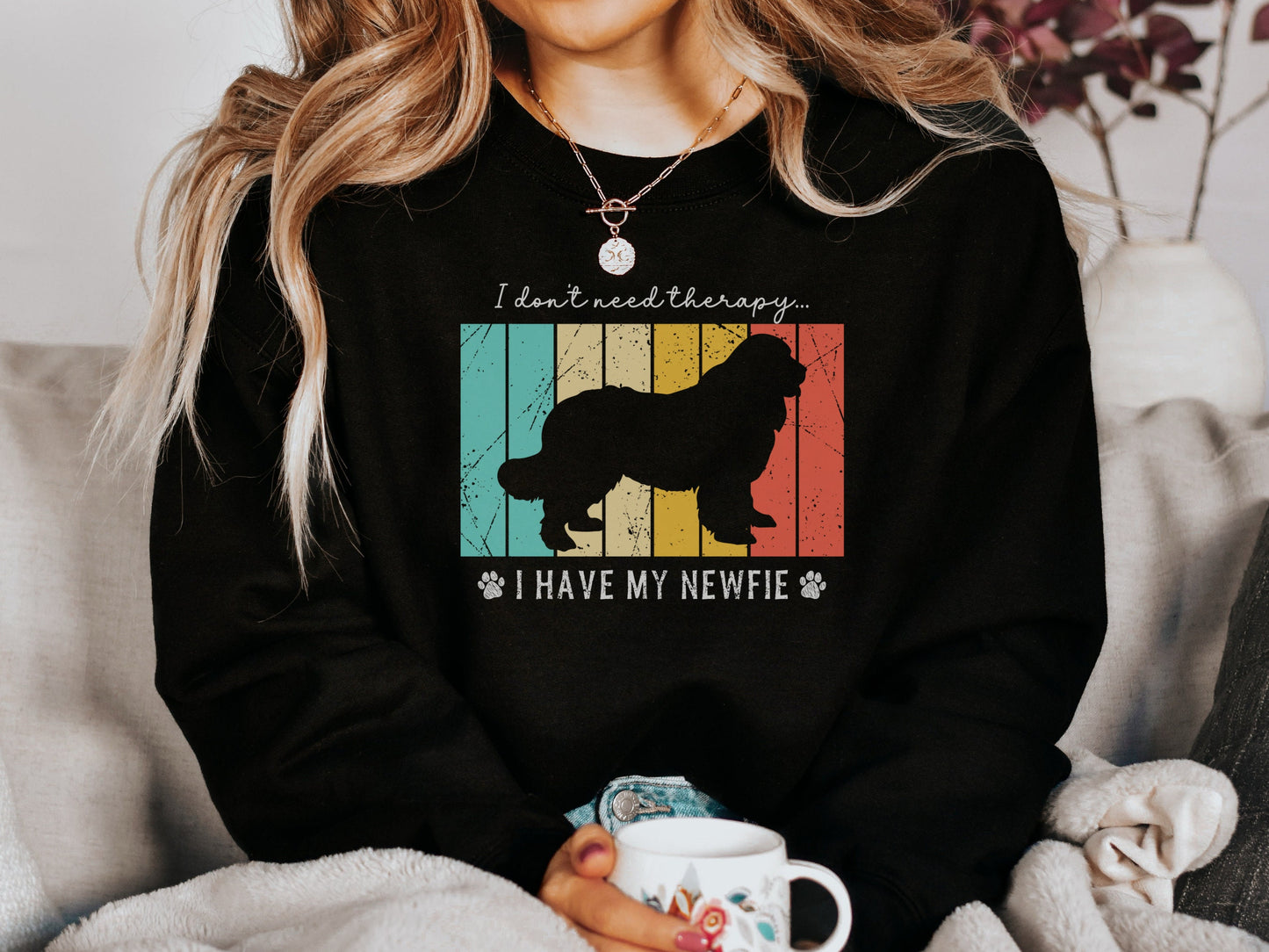 Vintage Newfie Dog Mom Sweatshirt