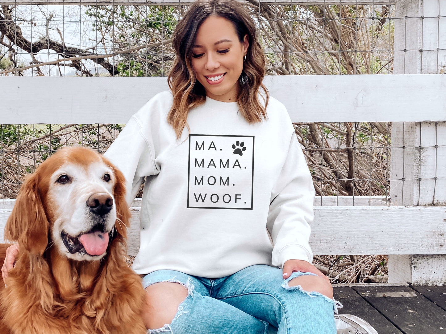 Ma Mama Mom Woof Funny Dog Mom Shirt