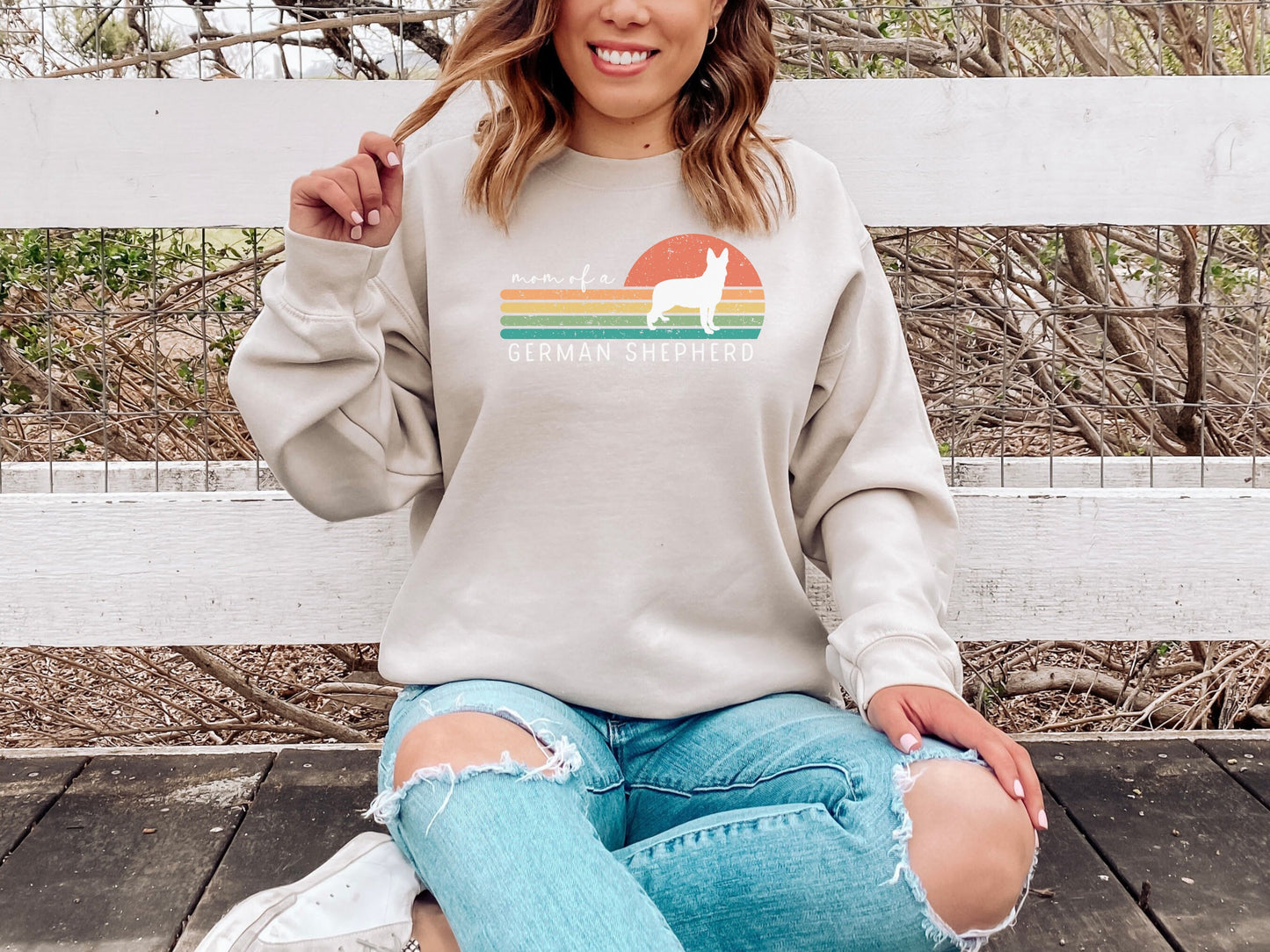 Retro German Shepherd Dog Mom Sweatshirt