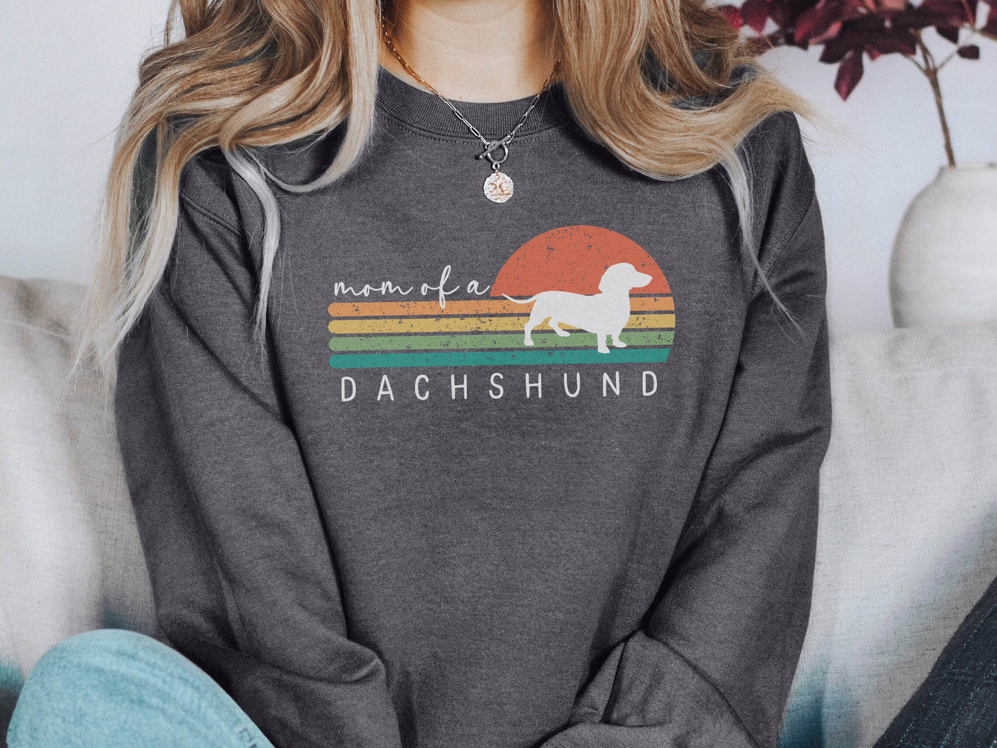 Retro Dachshund Mom Sweatshirt
