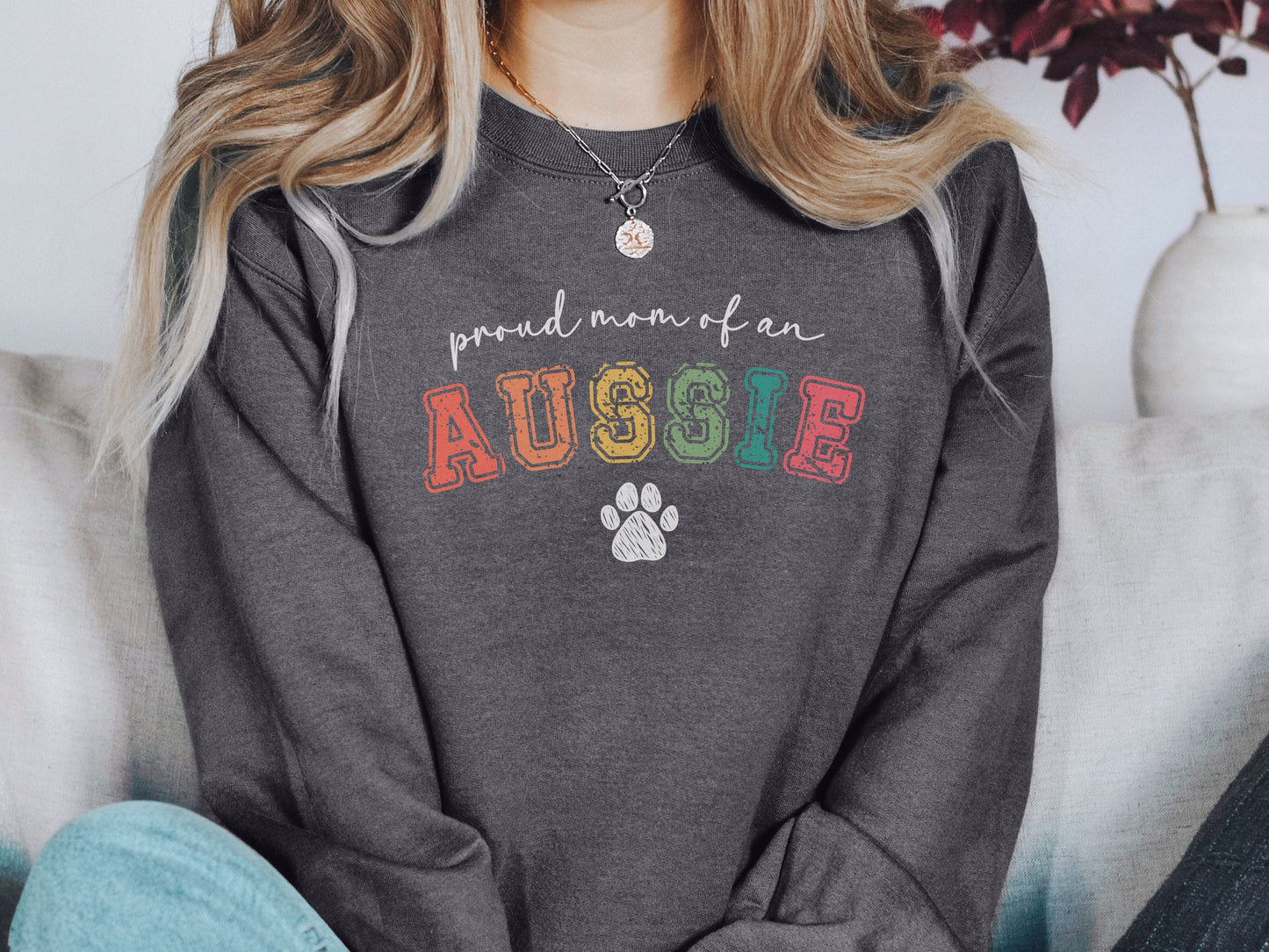 Retro Australian Shepherd Mom Sweatshirt