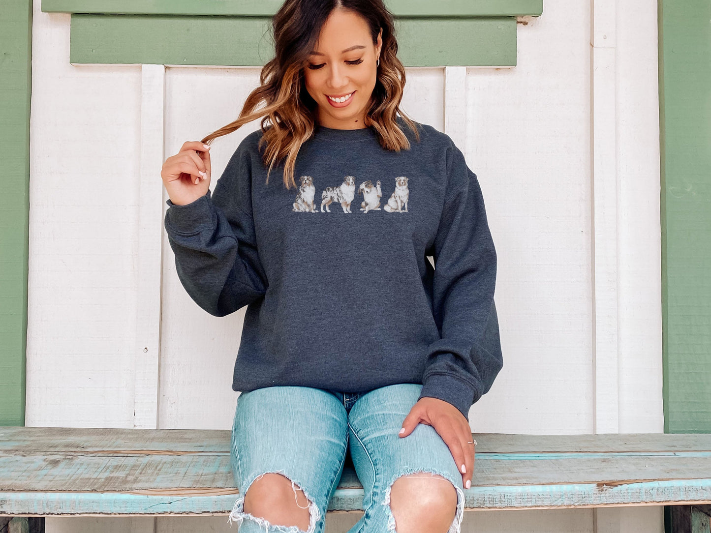 Retro Australian Shepherd Mom Sweatshirt