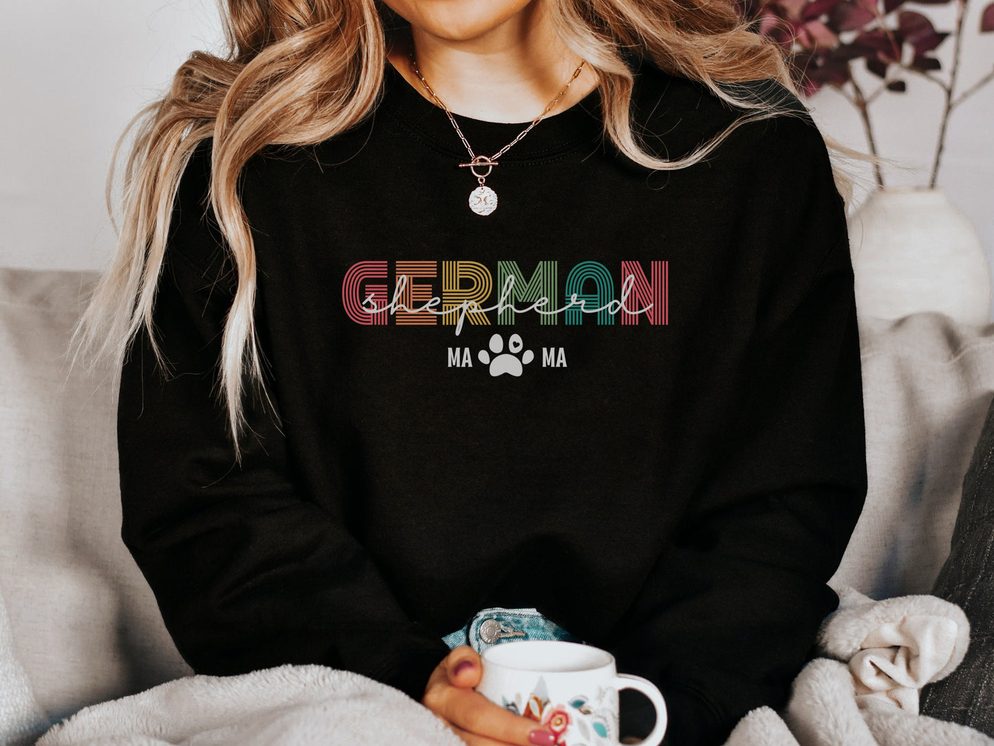 Retro German Shepherd Dog Mom Sweatshirt