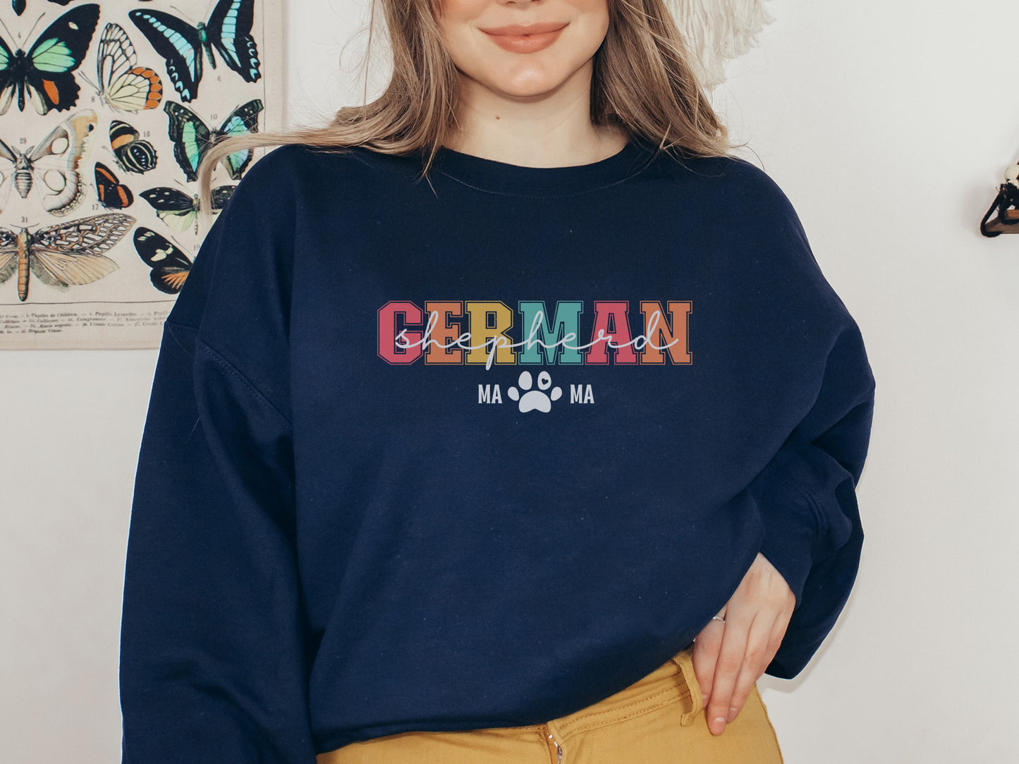 Retro German Shepherd Dog Mom Sweatshirt