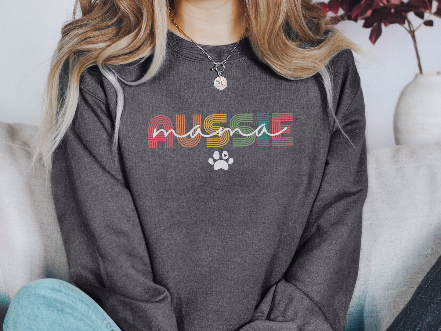 Retro Australian Shepherd Mom Sweatshirt