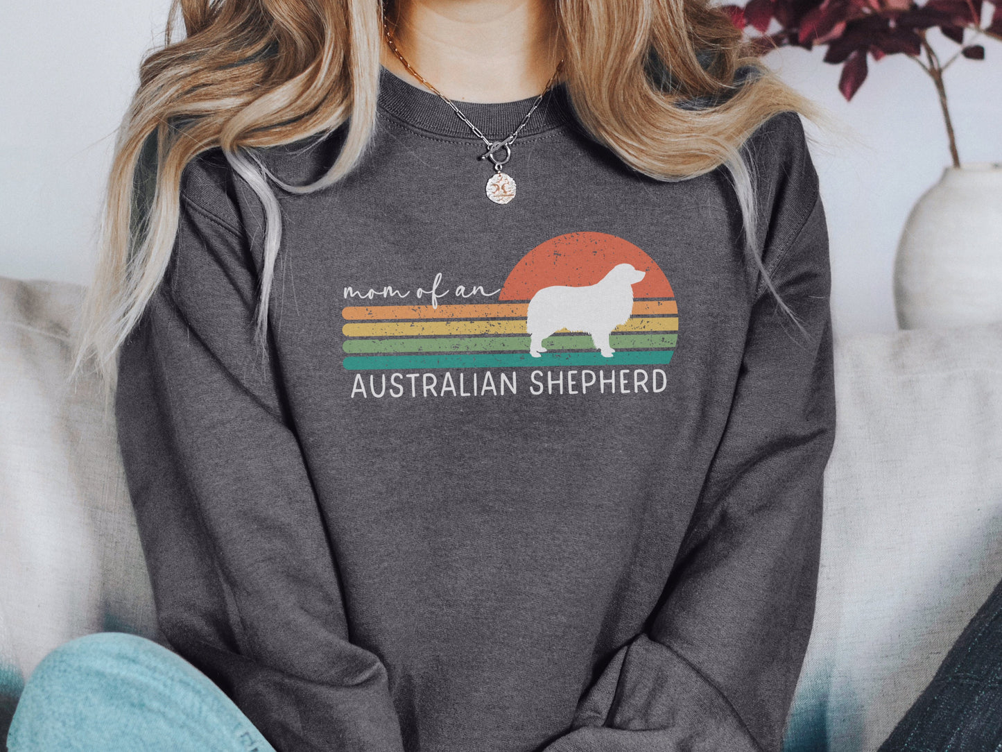Retro Australian Shepherd Mom Sweatshirt