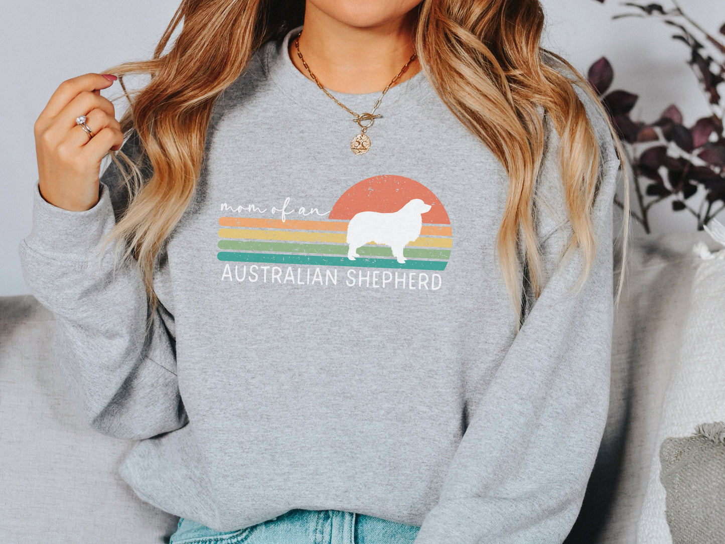 Retro Australian Shepherd Mom Sweatshirt