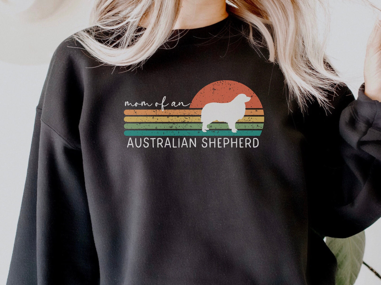 Retro Australian Shepherd Mom Sweatshirt