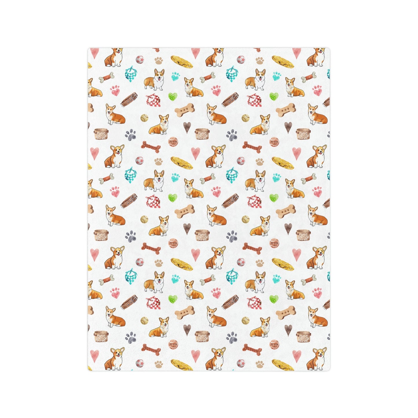Plush corgi dog mom minky blanket