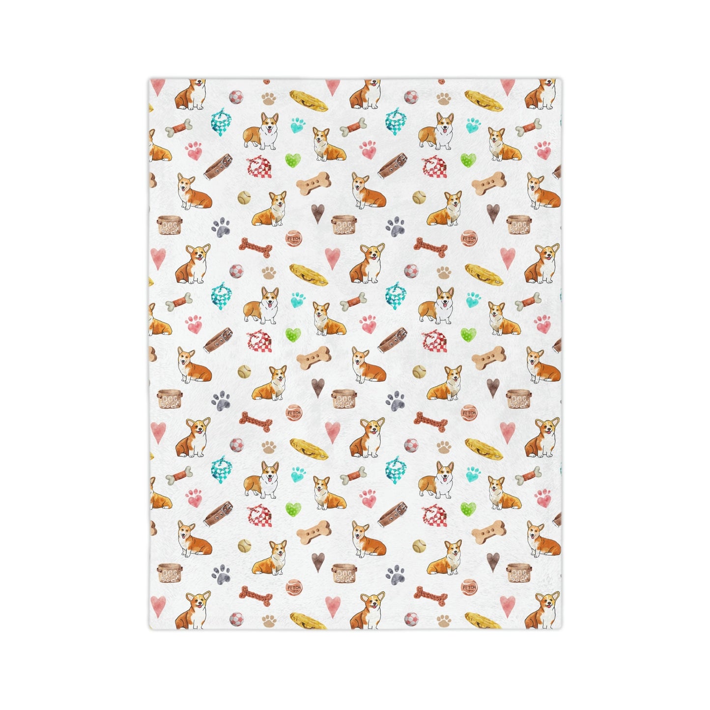 Plush corgi dog mom minky blanket