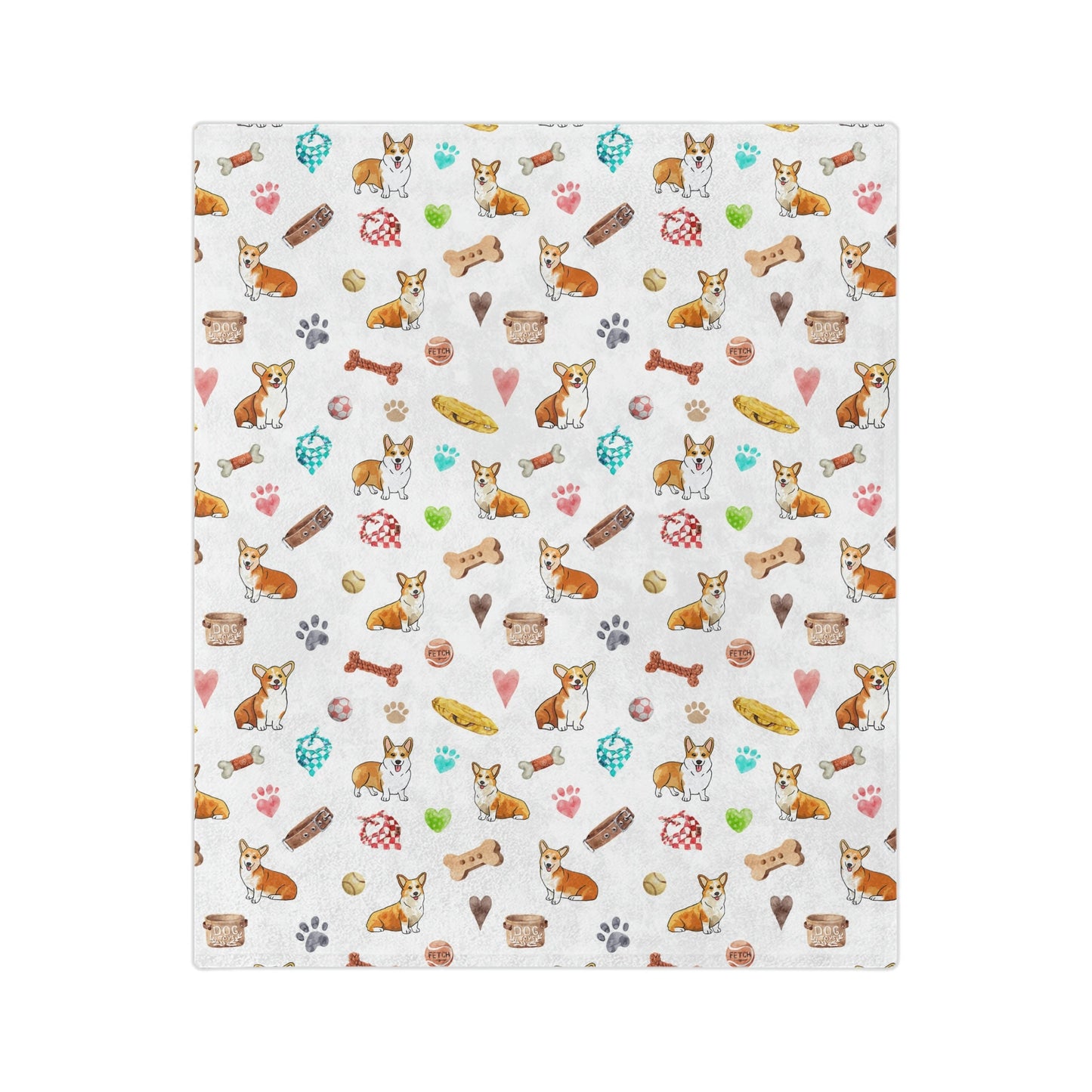 Plush corgi dog mom minky blanket