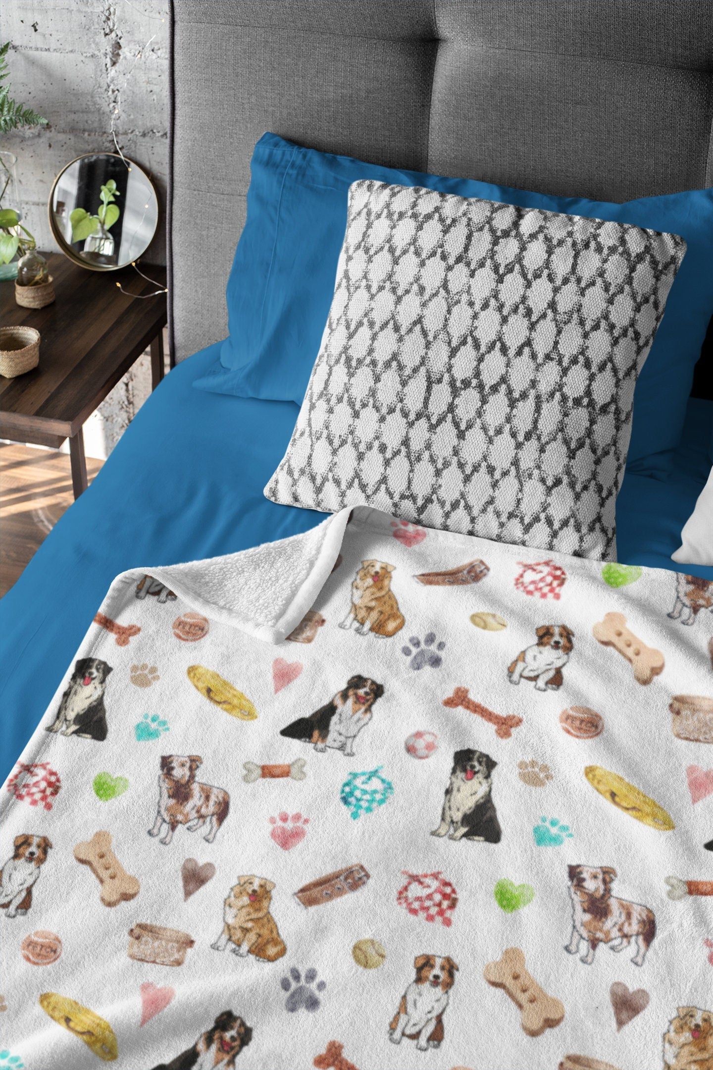 Australian Shepherd Dog Minky Blanket