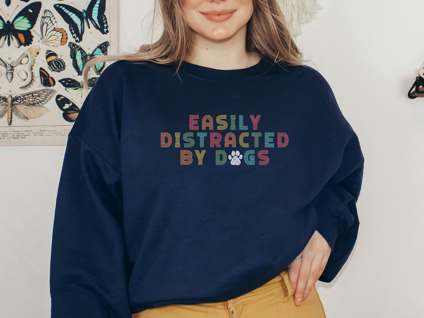 Retro Easily Distracted by Dogs Sweatshirt