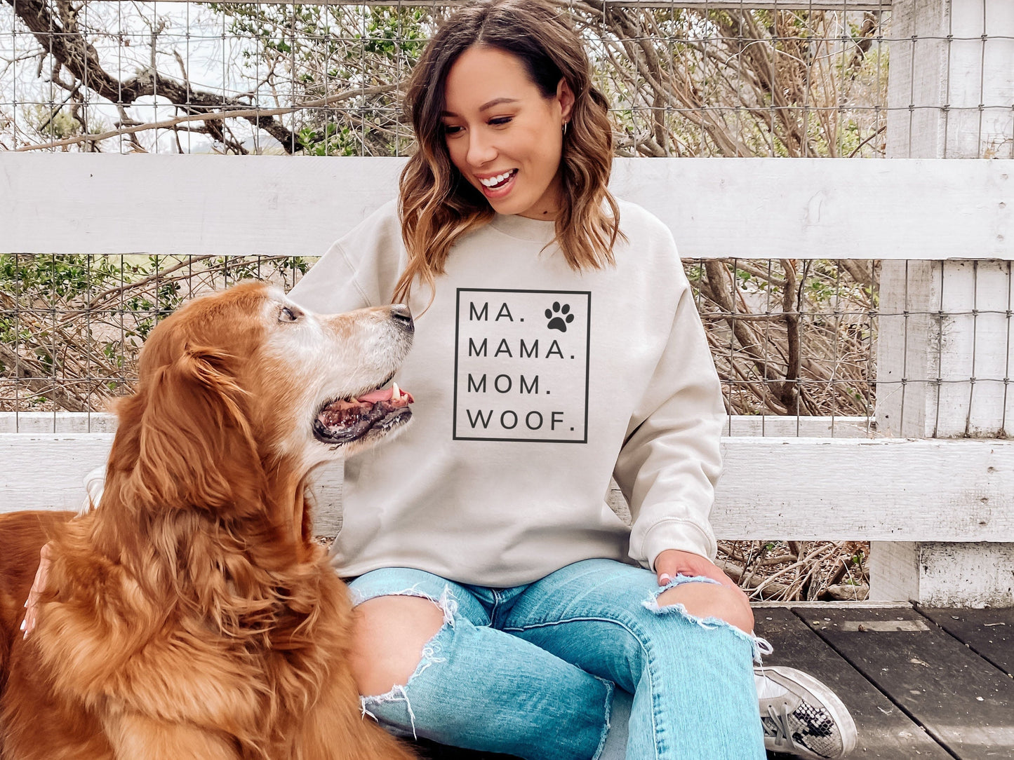Ma Mama Mom Woof Funny Dog Mom Shirt